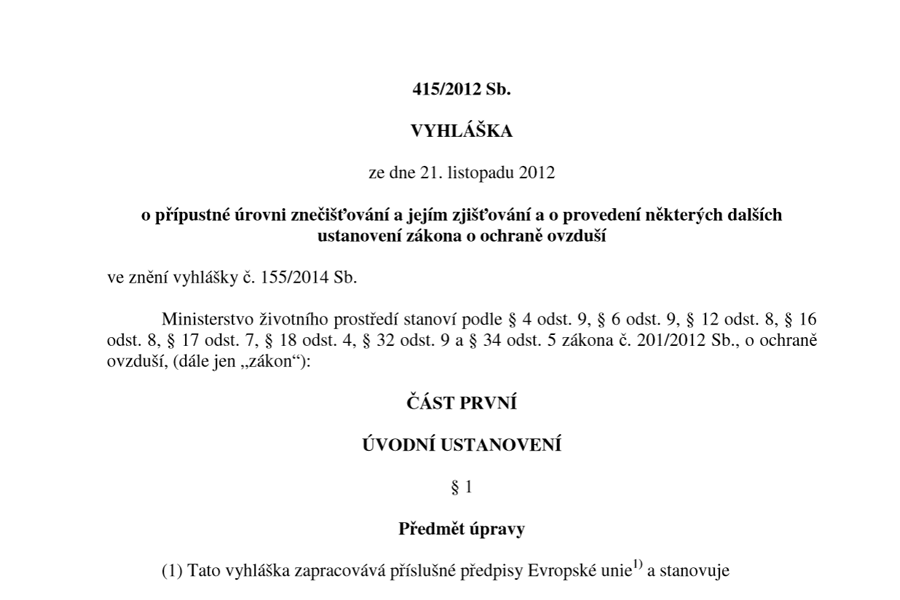 Vyhláška 415/2012 Sb.